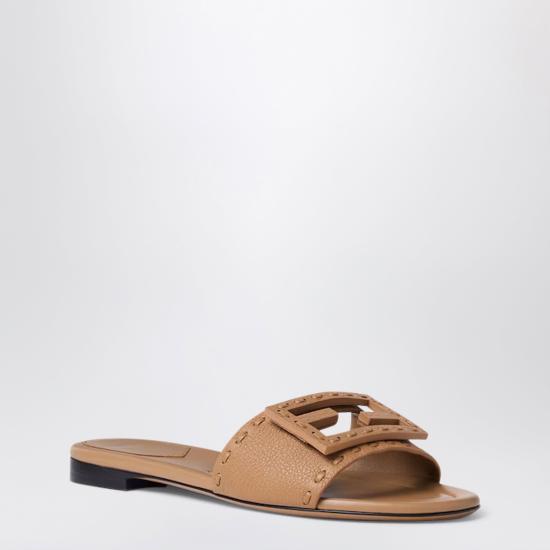 26FW 펜디 바게트 시에나 레더 슬라이드 8R8136AQY2 Brown - FENDI
