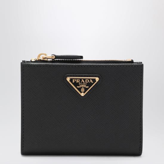 26FW 프라다 트라이앵글 로고 반지갑 1ML050QHH Black