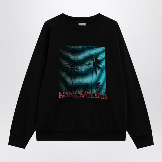 26FW 발렌시아가 긴팔 티셔츠 A0016MTUVR1 Black