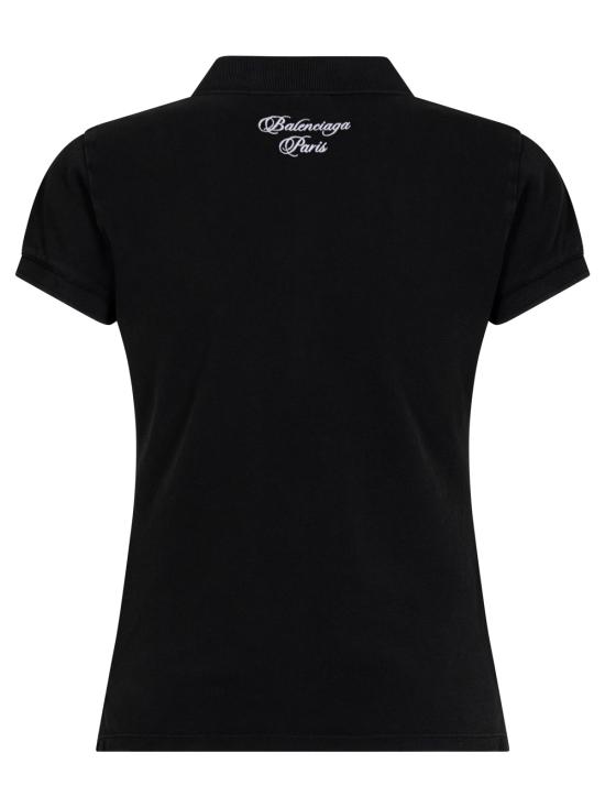 26SS 발렌시아가 폴로 티셔츠 850360 TTVM9 6552 WASHED BLACK - BALENCIAGA