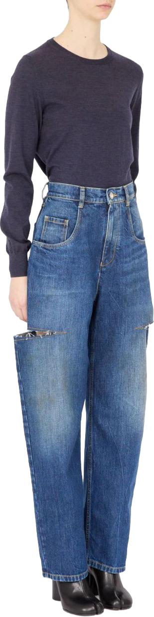 26FW 마르지엘라 컷아웃 진 S51LA0051M30016963 BLUE - MAISON MARGIELA