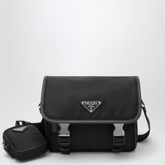 26FW 프라다 리나일론 앤 사피아노 레더 숄더백 2VD034XOP2DMH Black