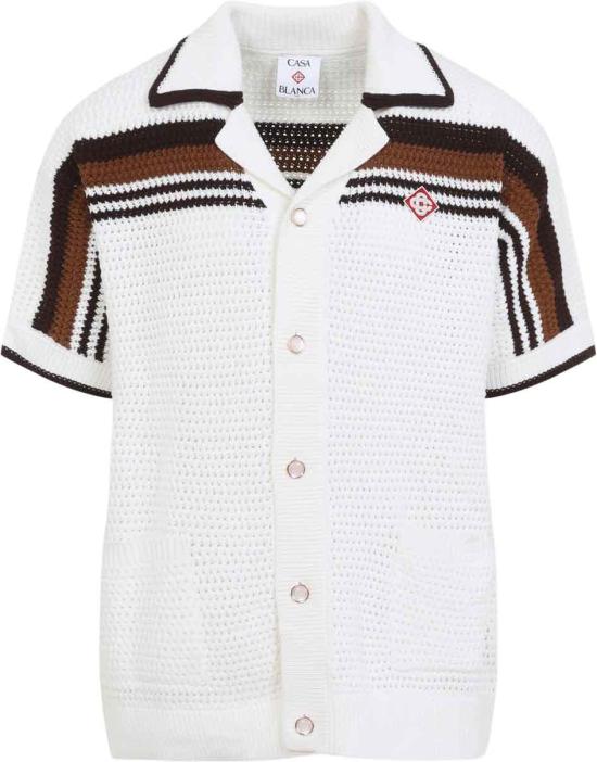  카사블랑카 반팔 셔츠 MPF26KW93301WHITEBROWN DIVERS