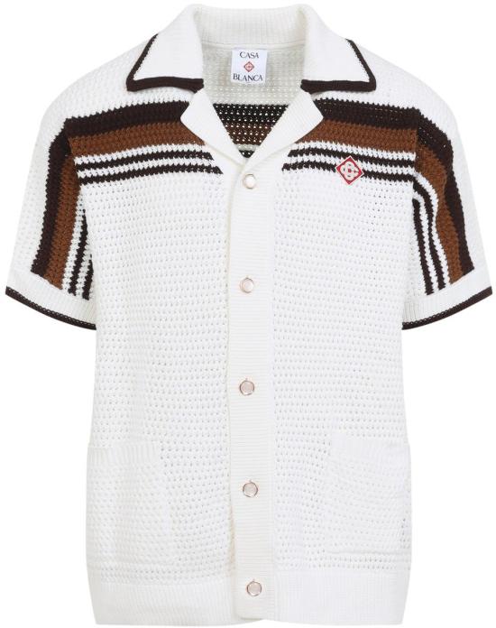  카사블랑카 반팔 셔츠 MPF26KW93301WHITEBROWN DIVERS - CASABLANCA