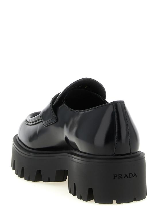 26FW 프라다 모노블럭 러버솔 레더 로퍼 1D185OFB050055F0002 Black - PRADA
