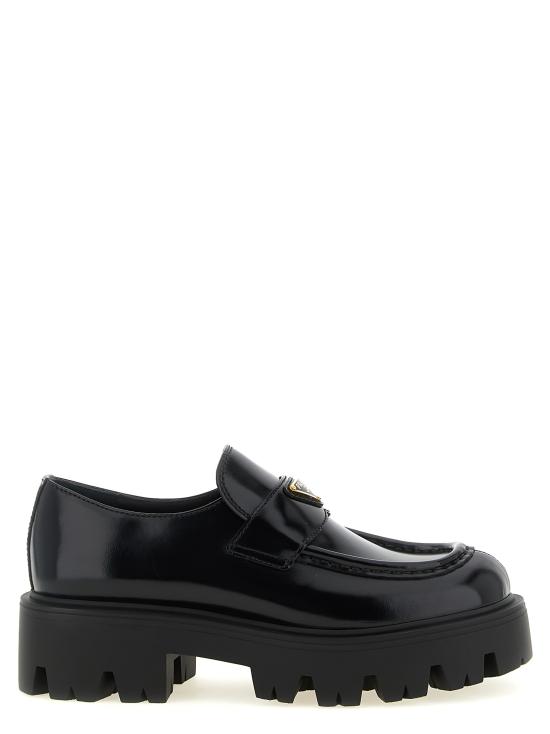 26FW 프라다 모노블럭 러버솔 레더 로퍼 1D185OFB050055F0002 Black