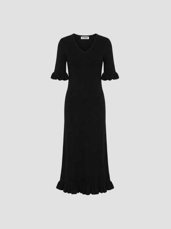 26FW 질샌더 롱 원피스 J02CT0643J20382 001 BLACK