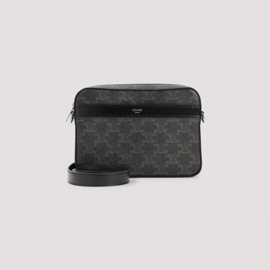 26FW 셀린느 트리옹프 캔버스 카프스킨 스몰 메신저백 113942EVJ 38SI BLACK - CELINE