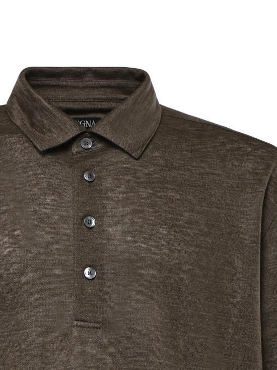 26SS 에르메네질도제냐 폴로 티셔츠 UH352A3 H770252 BROWN - ERMENEGILDO ZEGNA