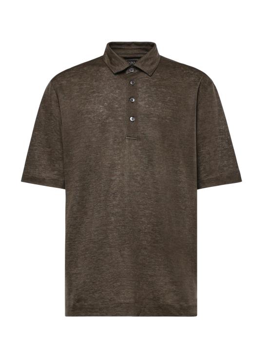 26SS 에르메네질도제냐 폴로 티셔츠 UH352A3 H770252 BROWN