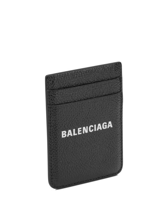 26FW 발렌시아가 그레인드 카프스킨 캐쉬 마그네틱 카드 홀더 6758352AAYH1090 BLACK - BALENCIAGA