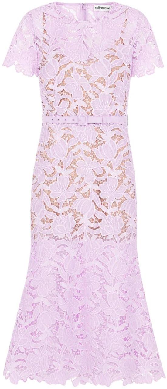 26FW 셀프 포트레이트 미디 원피스 PF26107MLLILAC PURPLE
