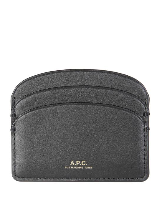 26FW 아페쎄 블랙 로고 하프문 레더 PXAWVF63270 LZZ NERO