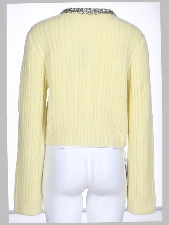 25FW 셀프 포트레이트 알파카 가디건 AW25 121CA Y YELLOW - SELF PORTRAIT