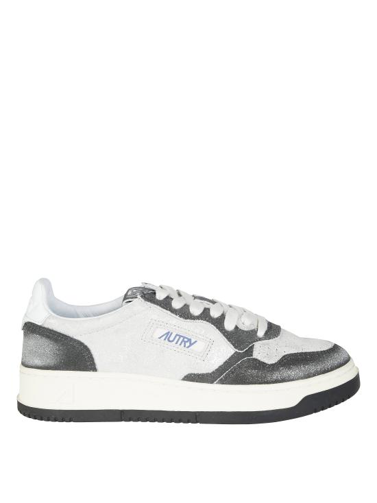 26FW 오트리 메달리스트 로우 레더 스니커즈 AULWYB04 SILVBLK GRIGIO