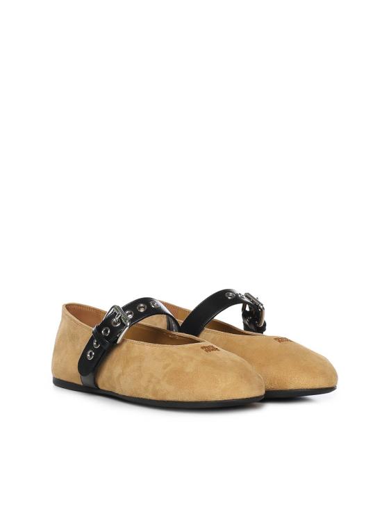 26SS 미우미우 플랫 슈즈 5F625E008F0151 Beige - MIU MIU