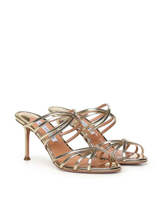 26SS 아쿠아주라 뮬/슬리퍼 TLMMIDM0SSYSOG Gold - AQUAZZURA