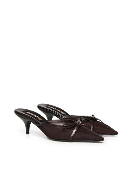 26SS 미우미우 뮬/슬리퍼 5R594E099F0003 Dark Brown - MIU MIU