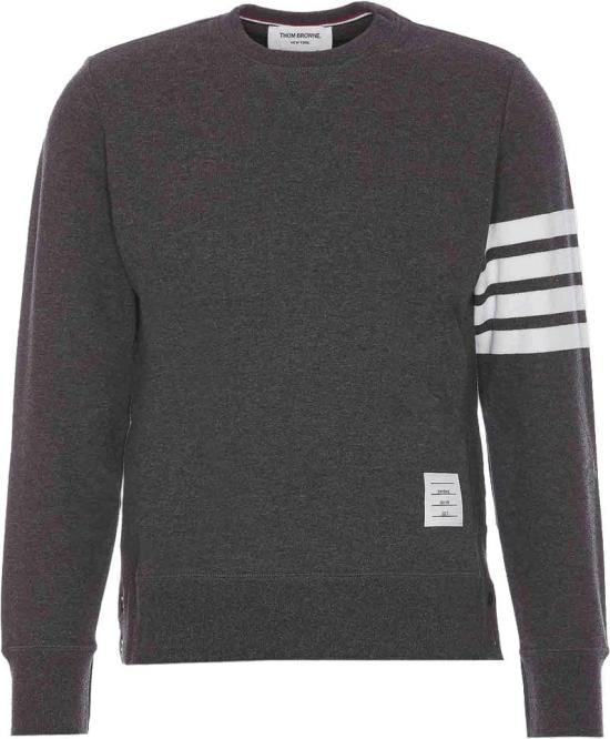 26FW 톰브라운 스웨터 THOMBROWNEMJT021H00535025CLASSICLOOPBACK4BARSWEATERCREWNECKSWEATERSDARKGREY DONKERGREY