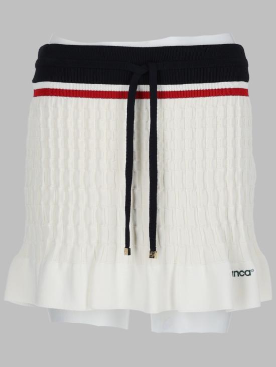 26FW 카사블랑카 숏 스커트 W PF26 KW 1248 01WHITE NAVY MULTICOLOUR