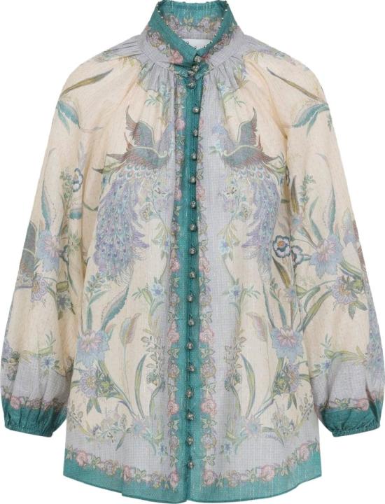  짐머만 블라우스 4538TSS262CREAMSCARFFLORAL DIVERS - ZIMMERMANN