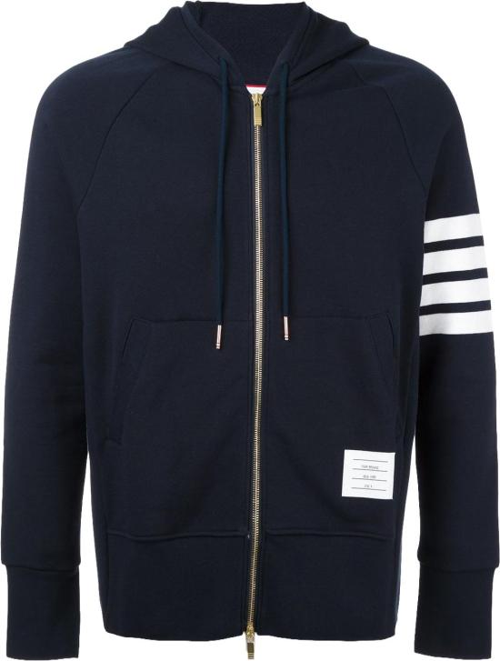 26FW 톰브라운 클래식 루프백 4바 풀 지퍼 후디 MJT022H00535461 NAVY