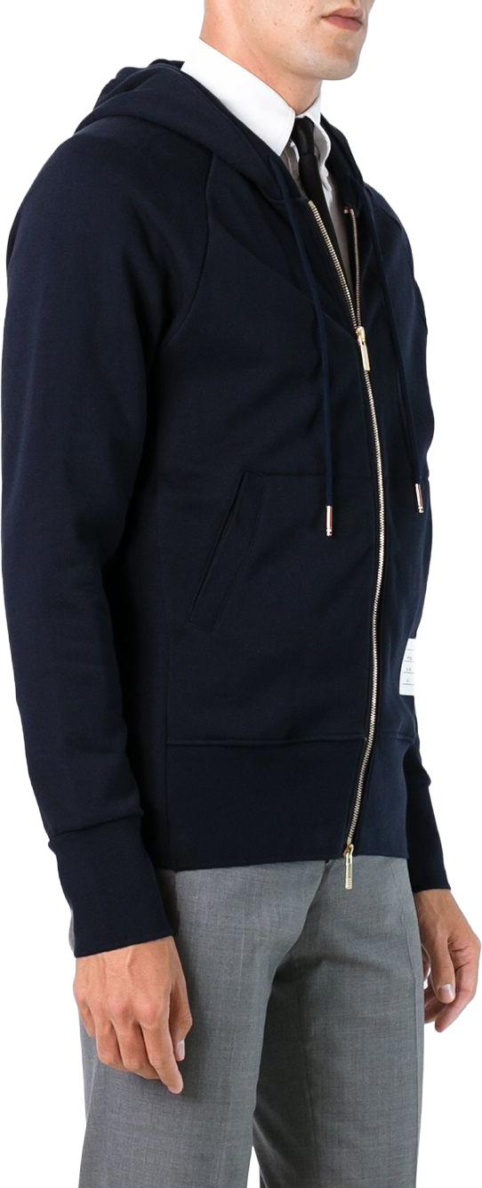 26FW 톰브라운 클래식 루프백 4바 풀 지퍼 후디 MJT022H00535461 NAVY - THOM BROWNE
