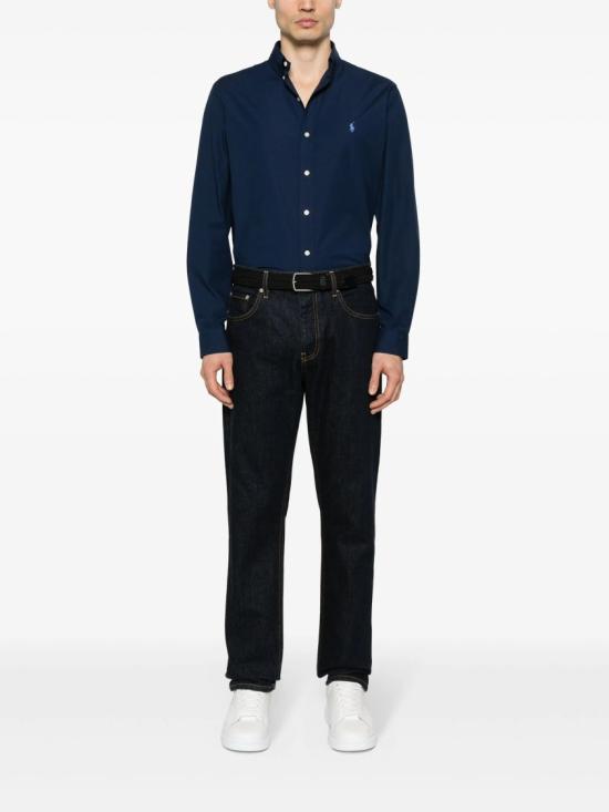  폴로 랄프로렌 커스텀 핏 코튼 포플린 포니 로고 셔츠 710 928255 Blue - POLO RALPH LAUREN