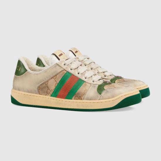 26FW 구찌 스크리너 레더 스니커즈 5704439Y9209666 Beige - GUCCI