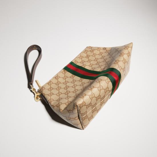 26FW 구찌 웹 디테일 GG 파우치 875821FAF798547 Beige - GUCCI