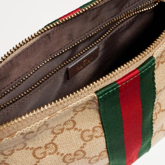 26FW 구찌 웹 디테일 GG 파우치 875821FAF798547 Beige - GUCCI