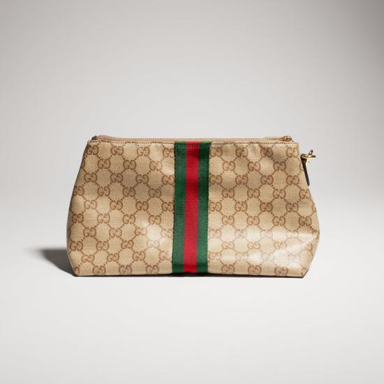 26FW 구찌 웹 디테일 GG 파우치 875821FAF798547 Beige - GUCCI
