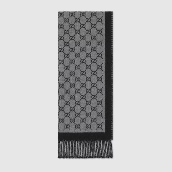 26FW 구찌 울 자카드 스카프 8355344G2001360 Grey