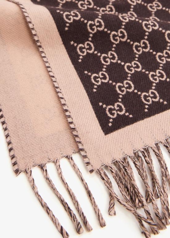 26FW 구찌 울 자카드 스카프 8355343G2002172 Brown - GUCCI
