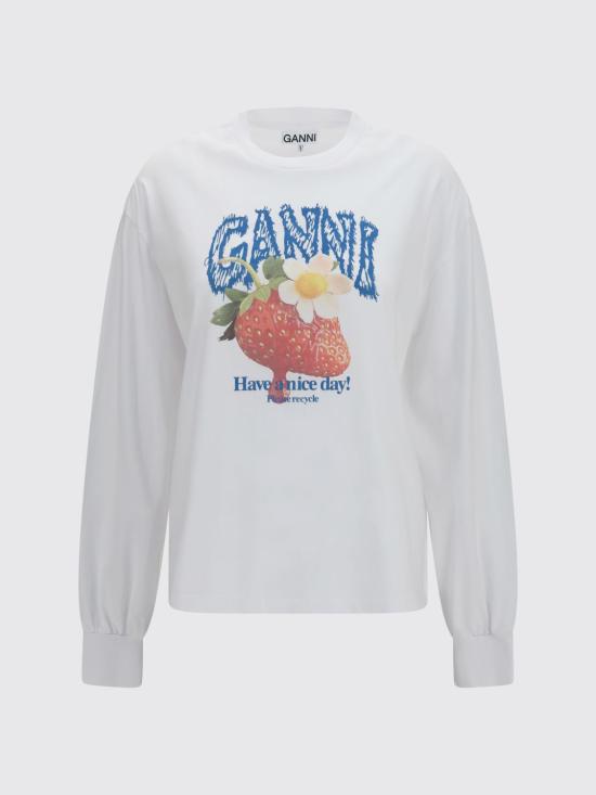 26FW 가니 긴팔 티셔츠 A1050241 151 White - GANNI