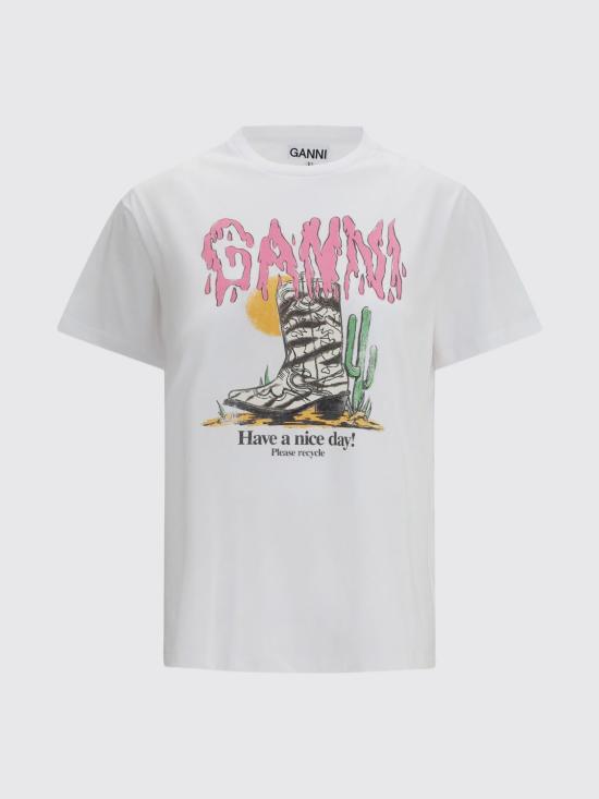 26FW 가니 반팔 티셔츠 A1050253 151 White - GANNI