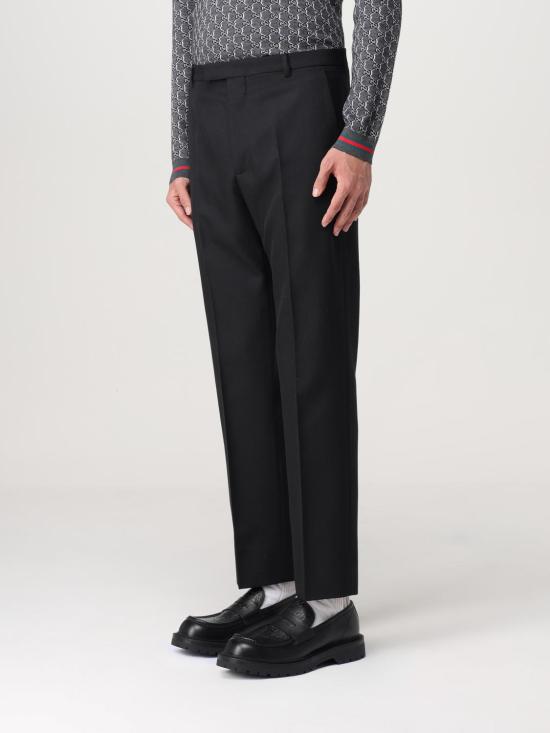 26SS 구찌 울 블렌드 트윌 트라우저 791156ZAMII 1000 Black - GUCCI