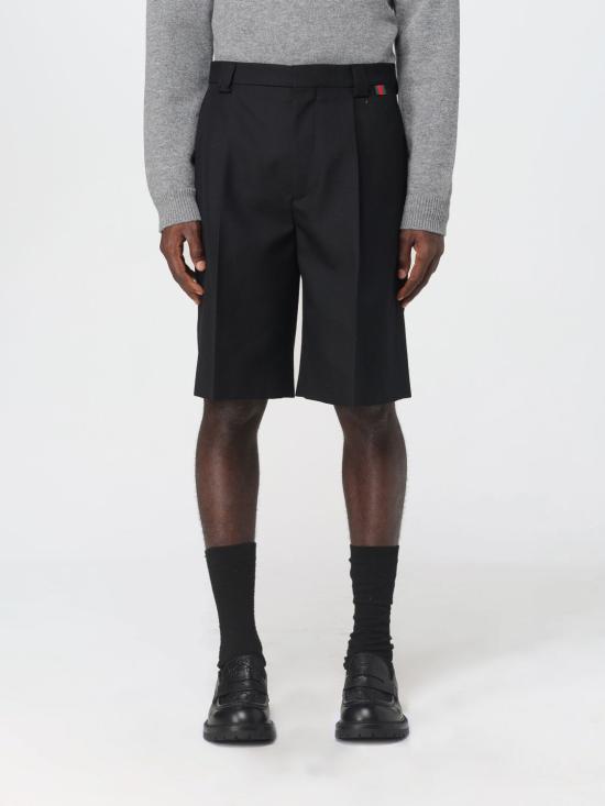 26SS 구찌 웹 울 블렌드 트윌 쇼츠 787249ZAMII 1043 Black