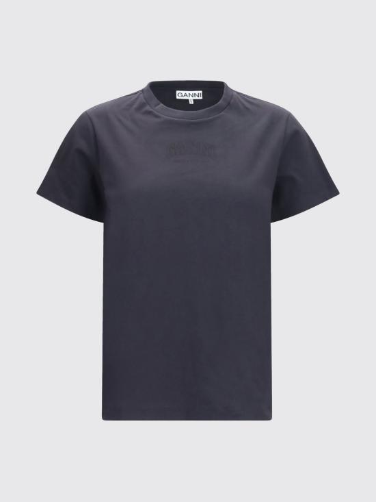 26FW 가니 로고 에센셜 티셔츠 A1050057 252 Charcoal - GANNI