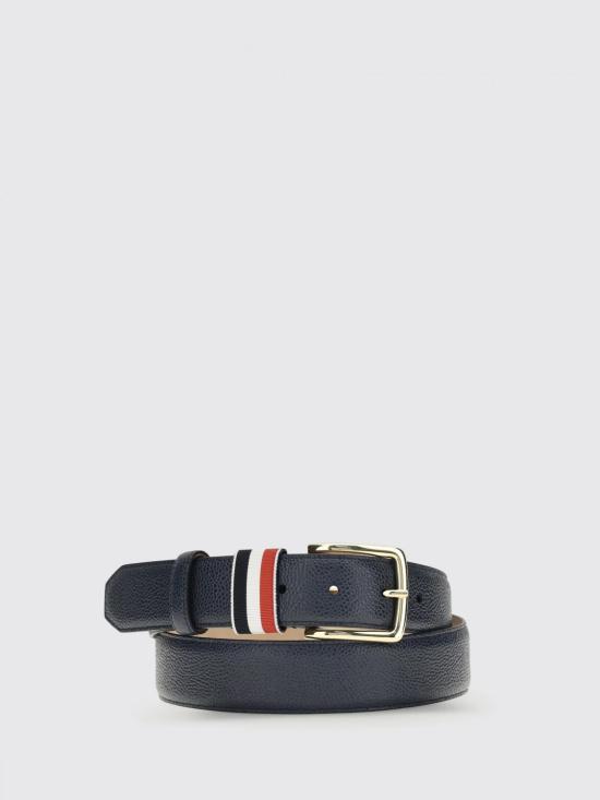 26SS 톰브라운 카프스킨 페블 레더 벨트 MCX039A00198 415 Navy