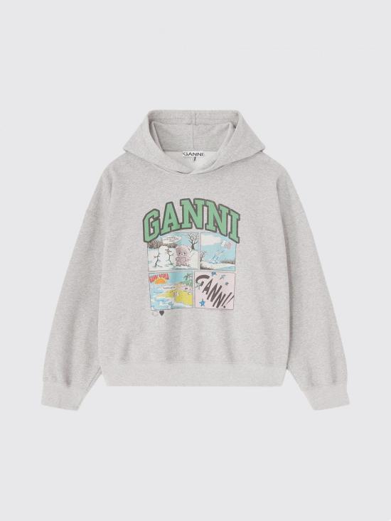 26SS 가니 베어 코믹 후드 A1060034 920 Grey - GANNI