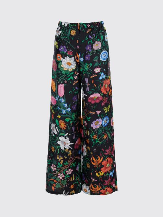 26SS 구찌 플로라 프린트 실크 트윌 팬츠 867082ZAUU8 1066 Multicolor - GUCCI