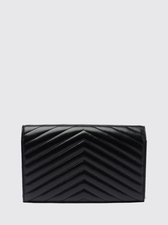 26SS 생로랑 레더 카산드라 체인 월렛 377828AAA44 1000 Black - SAINT LAURENT