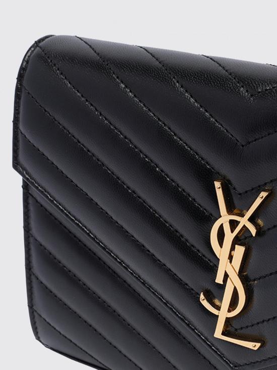 26SS 생로랑 레더 카산드라 체인 월렛 377828AAA44 1000 Black - SAINT LAURENT