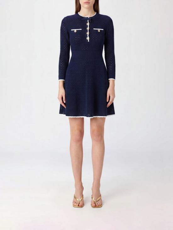 26SS 셀프 포트레이트 롱 원피스 SS26055SN NAVY Blue