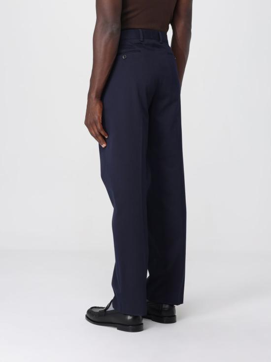 26SS 구찌 웹 디테일 코튼 개버딘 팬츠 794410ZABPQ 4020 Blue - GUCCI