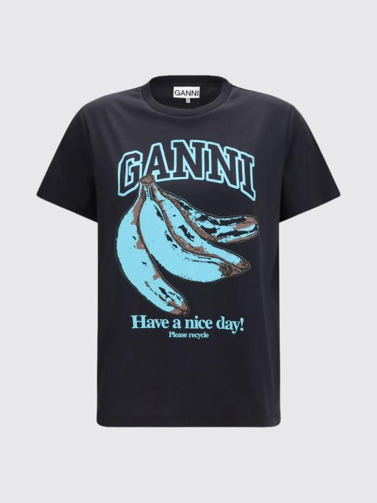 26FW 가니 반팔 티셔츠 A1050200 252 Charcoal - GANNI