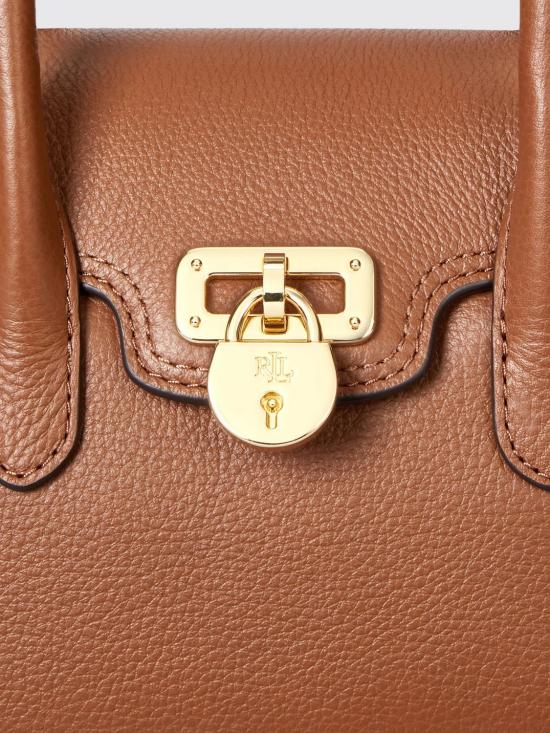 26SS 랄프 로렌 태너 페블 레더 스몰 사첼 토트백 431969349 001 Brown - RALPH LAUREN
