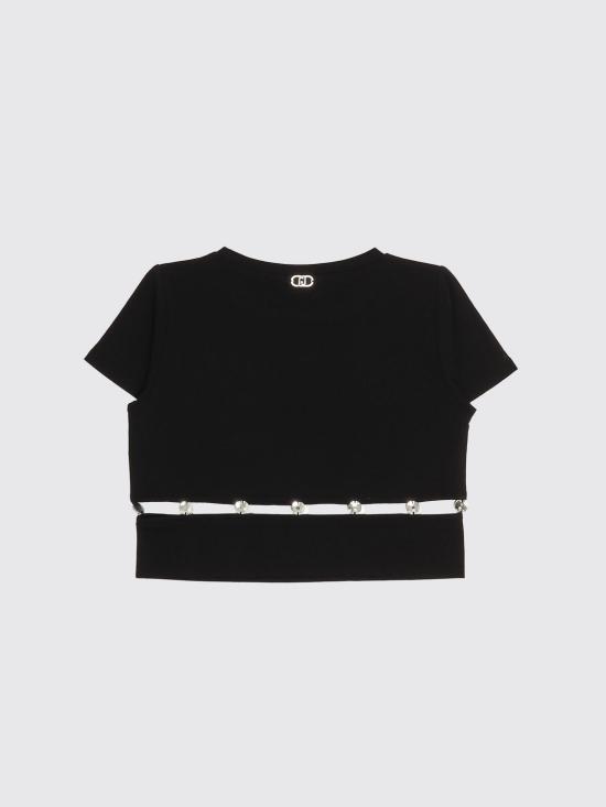 26SS [키즈] 리우조 티셔츠 GA6166JS003 22222 Black - LIU JO