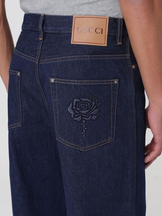 26SS 구찌 자수 데님 트라우저 815629XDC6V 4759 Blue - GUCCI